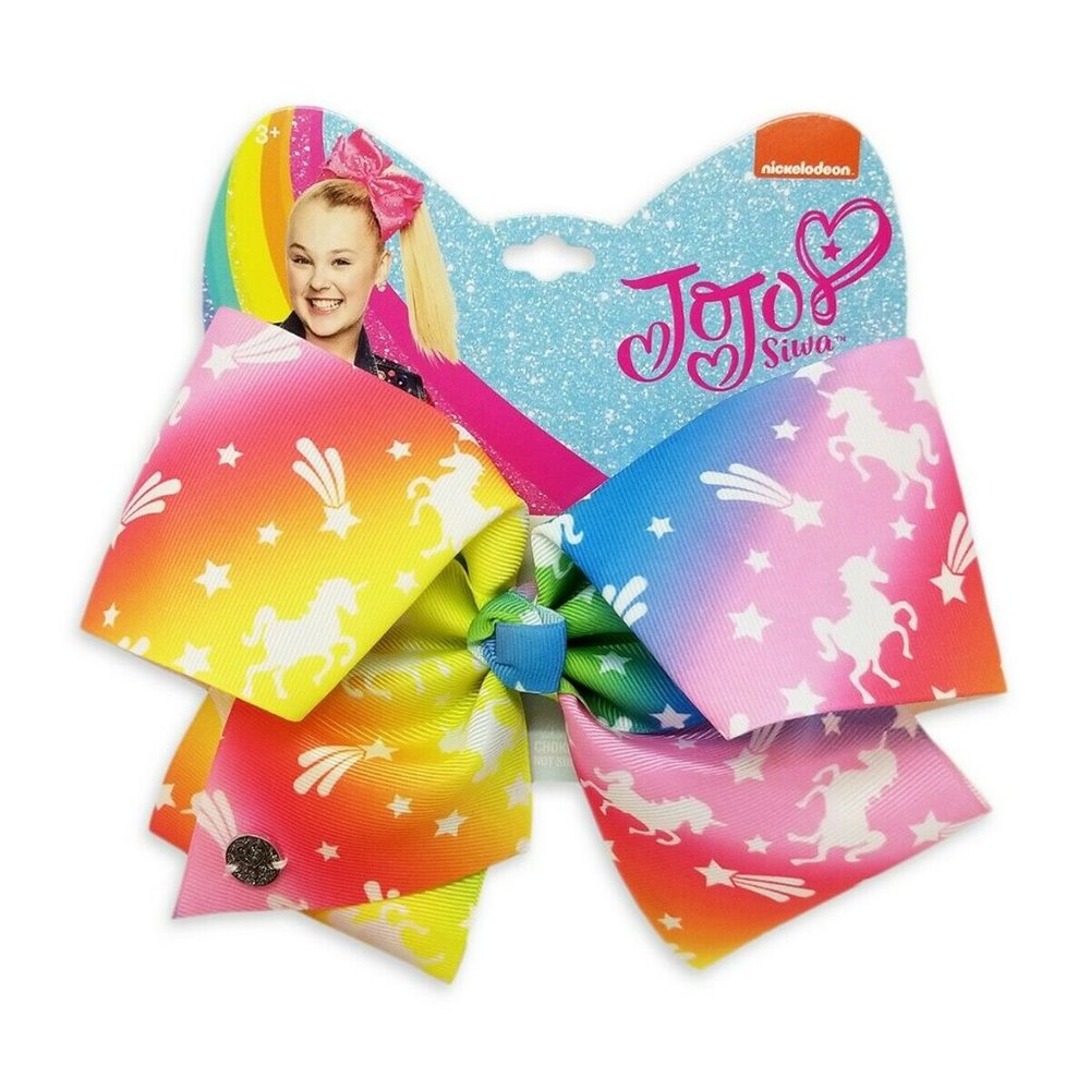 JoJo Siwa Large Cheer Hair Bow Unicorn Rainbow